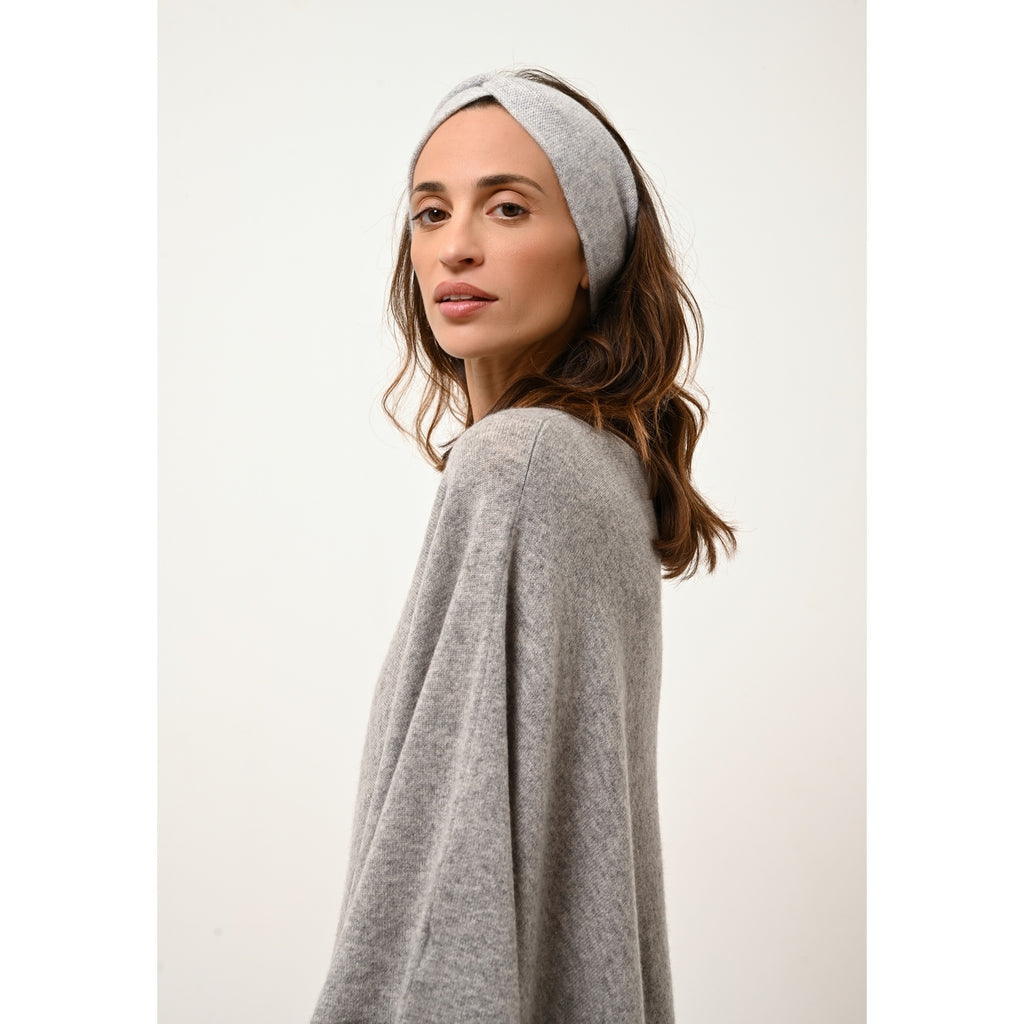 Just Cashmere - Bandeau Namad Gris Clair Chiné - 100% Cachemire - 4 Fils - Jersey - Mixte