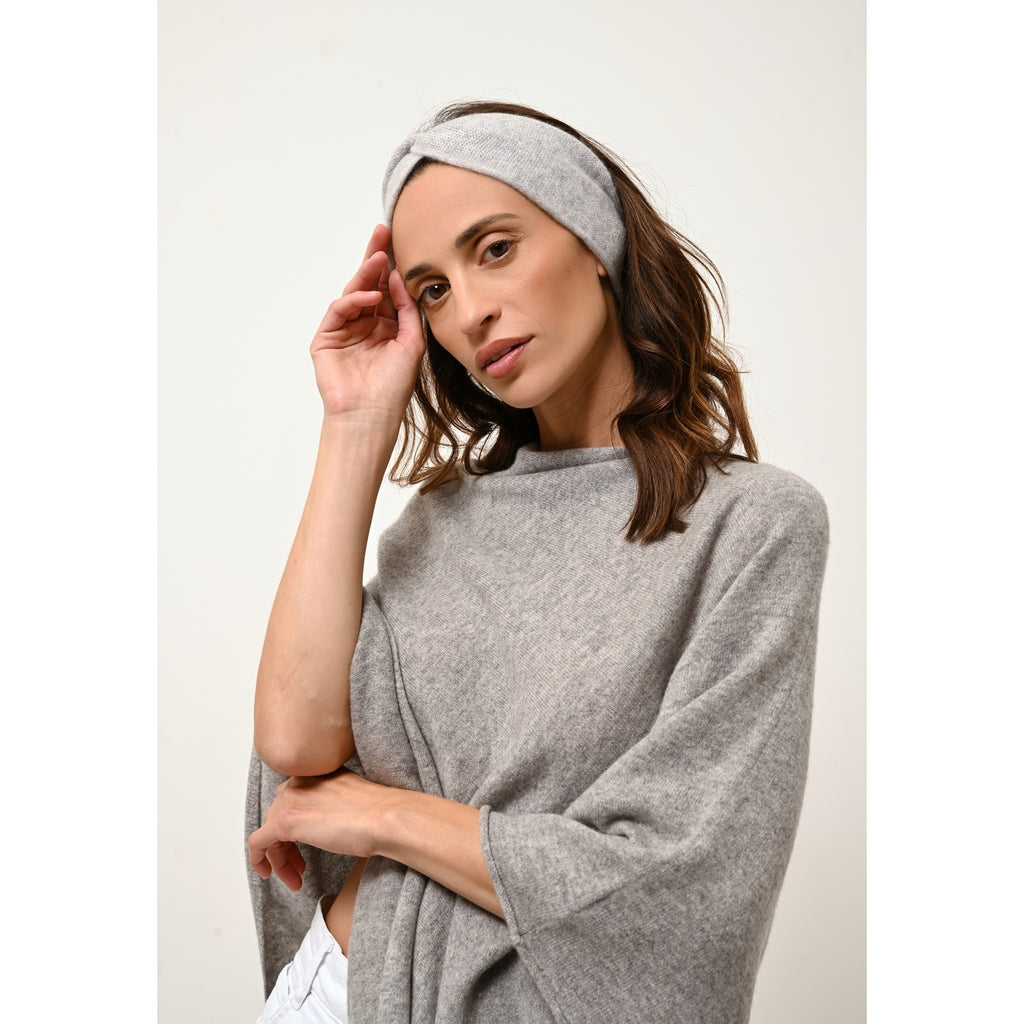 Just Cashmere - Bandeau Namad Gris Clair Chiné - 100% Cachemire - 4 Fils - Jersey - Mixte