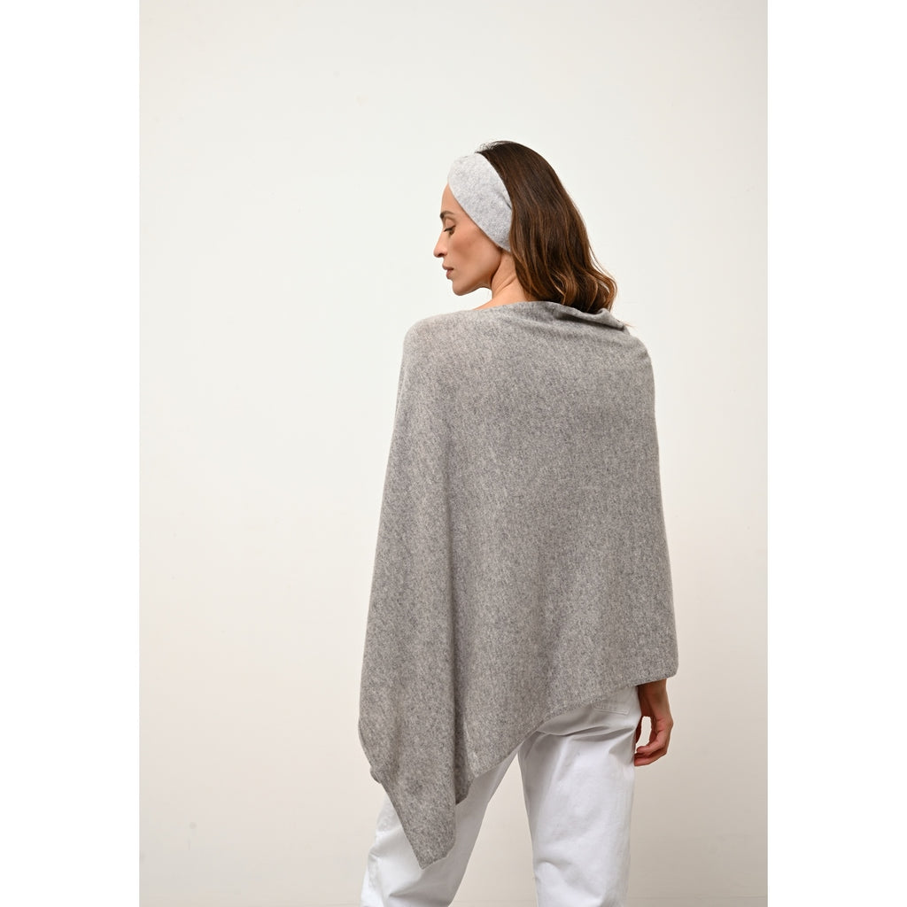 Just Cashmere - Bandeau Namad Gris Clair Chiné - 100% Cachemire - 4 Fils - Jersey - Mixte