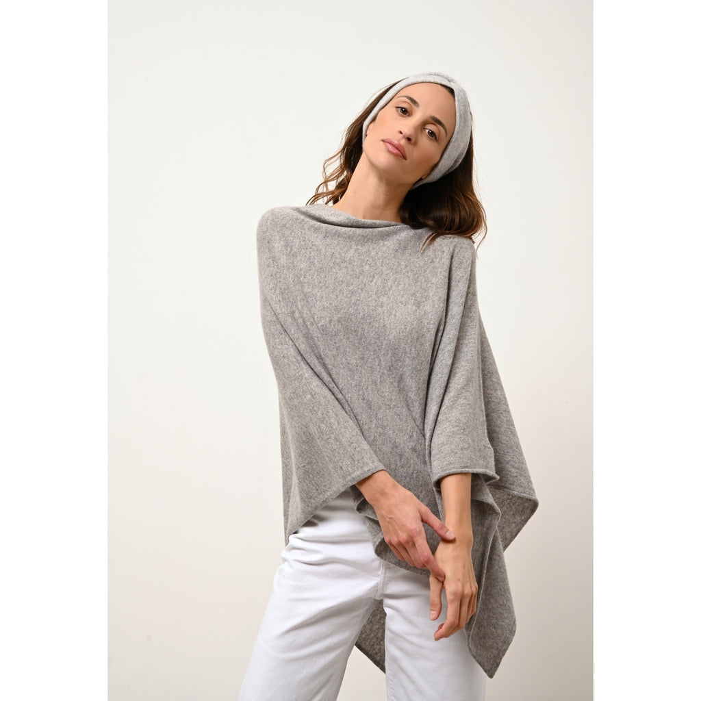 Just Cashmere - Bandeau Namad Gris Clair Chiné - 100% Cachemire - 4 Fils - Jersey - Mixte