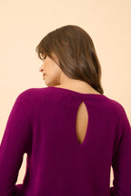 Pull Col Bateau Goutte Dos - Abigail - Prune