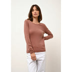 Just Cashmere - Pull Col Rond Vivian Terracota - 100% Cachemire - 2 Fils - Jersey - Femme