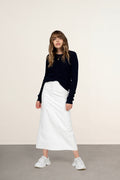 Just Cashmere - Cardigan Col Rond Laura - Navy - 100% Cachemire 2 Fils - Torsade - Femme