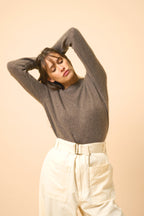 Pull Col Rond 4 Fils - Lexini - Taupe Chiné