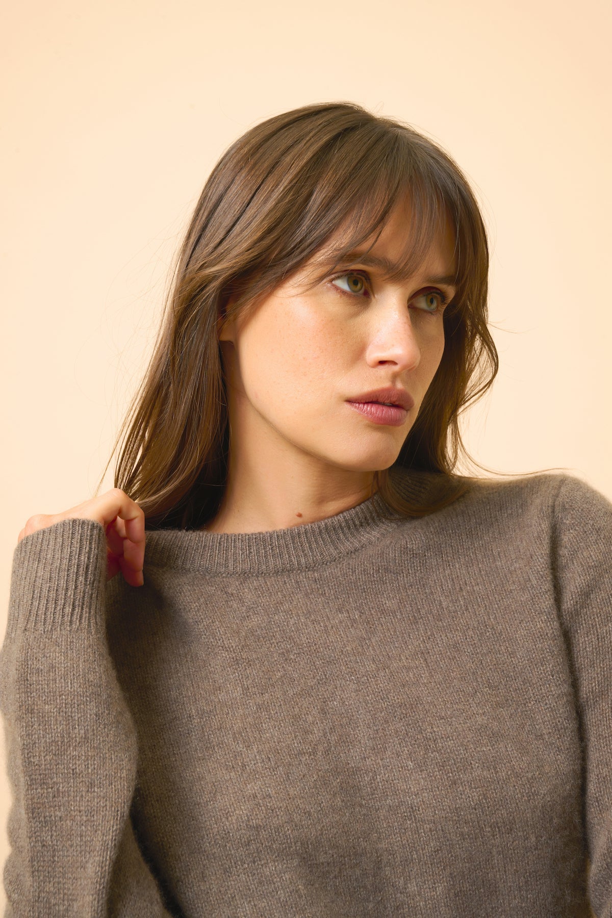 Pull Col Rond 4 Fils - Lexini - Taupe Chiné