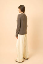 Pull Col Rond 4 Fils - Lexini - Taupe Chiné