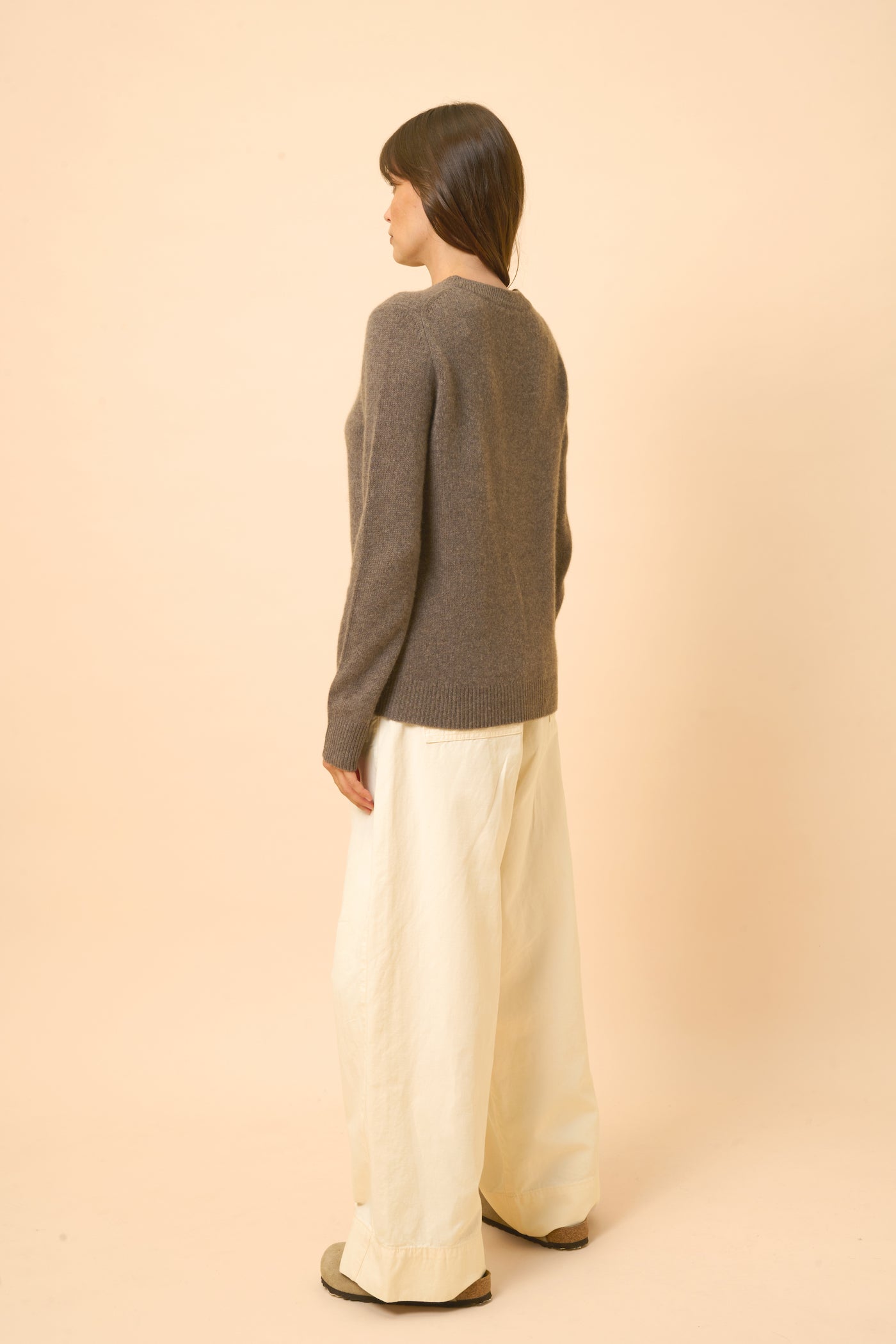 Pull Col Rond 4 Fils - Lexini - Taupe Chiné