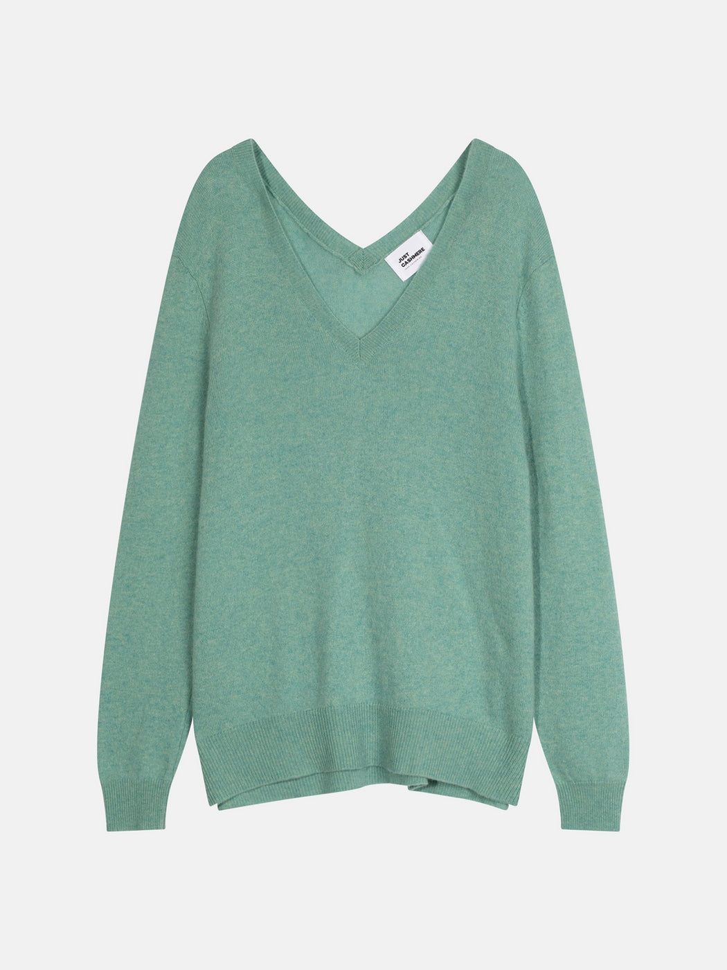 Pull Col V Devant Et Dos - Opal - Vert Chiné