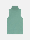 Pull Col Roulé Sans Manches - Violet - Vert Chiné