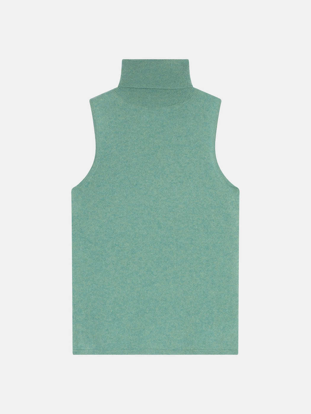 Pull Col Roulé Sans Manches - Violet - Vert Chiné