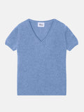 T-Shirt Col V - Glamis - Sky