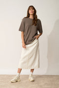 T-Shirt Col Rond 4 Fils - Carla - Taupe Chiné