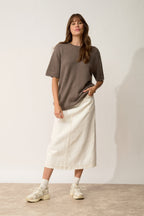 T-Shirt Col Rond 4 Fils - Carla - Taupe Chiné