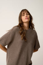 T-Shirt Col Rond 4 Fils - Carla - Taupe Chiné