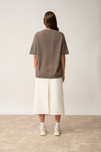 T-Shirt Col Rond 4 Fils - Carla - Taupe Chiné
