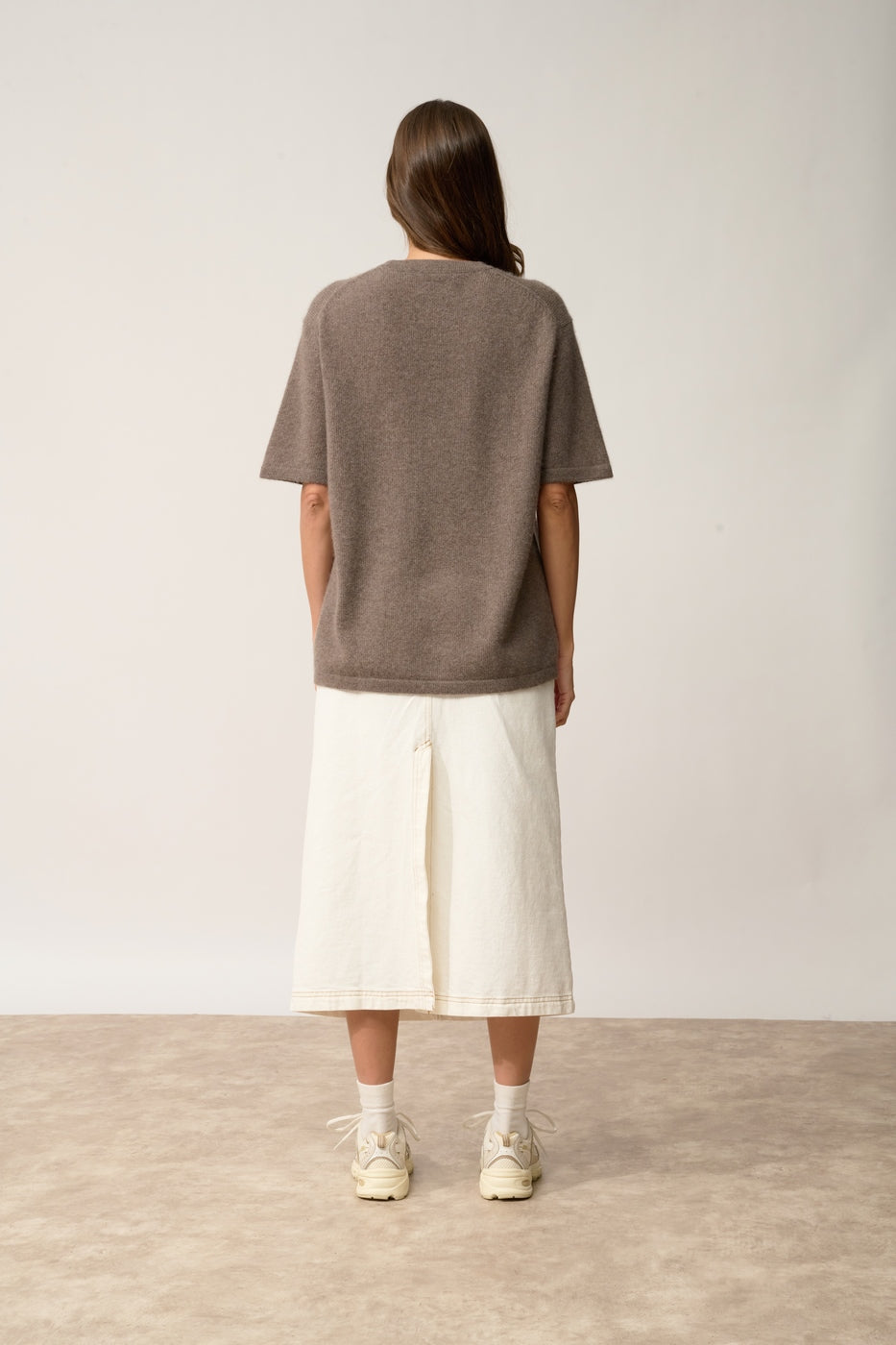 T-Shirt Col Rond 4 Fils - Carla - Taupe Chiné
