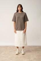 T-Shirt Col Rond 4 Fils - Carla - Taupe Chiné