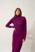 Robe Col Roulé 4 Fils - Dolkar - Prune