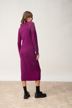 Robe Col Roulé 4 Fils - Dolkar - Prune