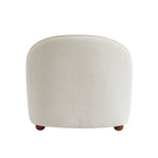 Judy - Fauteuils - Tissu Chenille - Écru Pieds Boules Teintés Noyer
