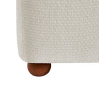 Judy - Fauteuils - Tissu Chenille - Écru Pieds Boules Teintés Noyer