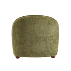 Judy - Fauteuils - Tissu Chenille - Vert Pieds Boules Teintés Noyer