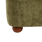 Judy - Fauteuils - Tissu Chenille - Vert Pieds Boules Teintés Noyer