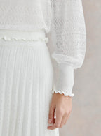 JUPE MAILLE LEGERE BLANCHE JANICE PETITE MENDIGOTE