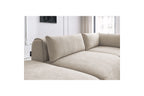 Jeanne - Canapé D'Angle Fixe Modulable - Tissu Texturé Avec 2 Chauffeuses, 1 Angle Et 2 Poufs