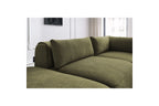 Jeanne - Canapé D'Angle Fixe Modulable - Tissu Texturé Avec 2 Chauffeuses, 1 Angle Et 2 Poufs