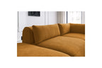 Jeanne - Canapé D'Angle Fixe Modulable - Tissu Texturé Avec 2 Chauffeuses, 1 Angle Et 2 Poufs