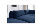 Jeanne - Canapé D'Angle Fixe Modulable - Tissu Texturé Avec 2 Chauffeuses, 1 Angle Et 2 Poufs