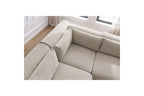 Jeanne - Canapé D'Angle Fixe Modulable - Tissu Texturé Avec 2 Chauffeuses, 1 Angle Et 2 Poufs