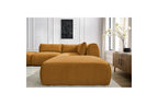 Jeanne - Canapé D'Angle Fixe Modulable - Tissu Texturé Avec 2 Chauffeuses, 1 Angle Et 2 Poufs