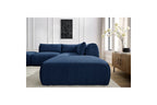 Jeanne - Canapé D'Angle Fixe Modulable - Tissu Texturé Avec 2 Chauffeuses, 1 Angle Et 2 Poufs