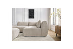 Jeanne - Canapé D'Angle Fixe Modulable - Tissu Texturé Avec 2 Chauffeuses, 1 Angle Et 2 Poufs