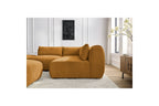 Jeanne - Canapé D'Angle Fixe Modulable - Tissu Texturé Avec 2 Chauffeuses, 1 Angle Et 2 Poufs