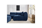 Jeanne - Canapé D'Angle Fixe Modulable - Tissu Texturé Avec 2 Chauffeuses, 1 Angle Et 2 Poufs