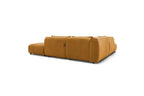Jeanne - Canapé D'Angle Fixe Modulable - Tissu Texturé Avec 2 Chauffeuses, 1 Angle Et 2 Poufs
