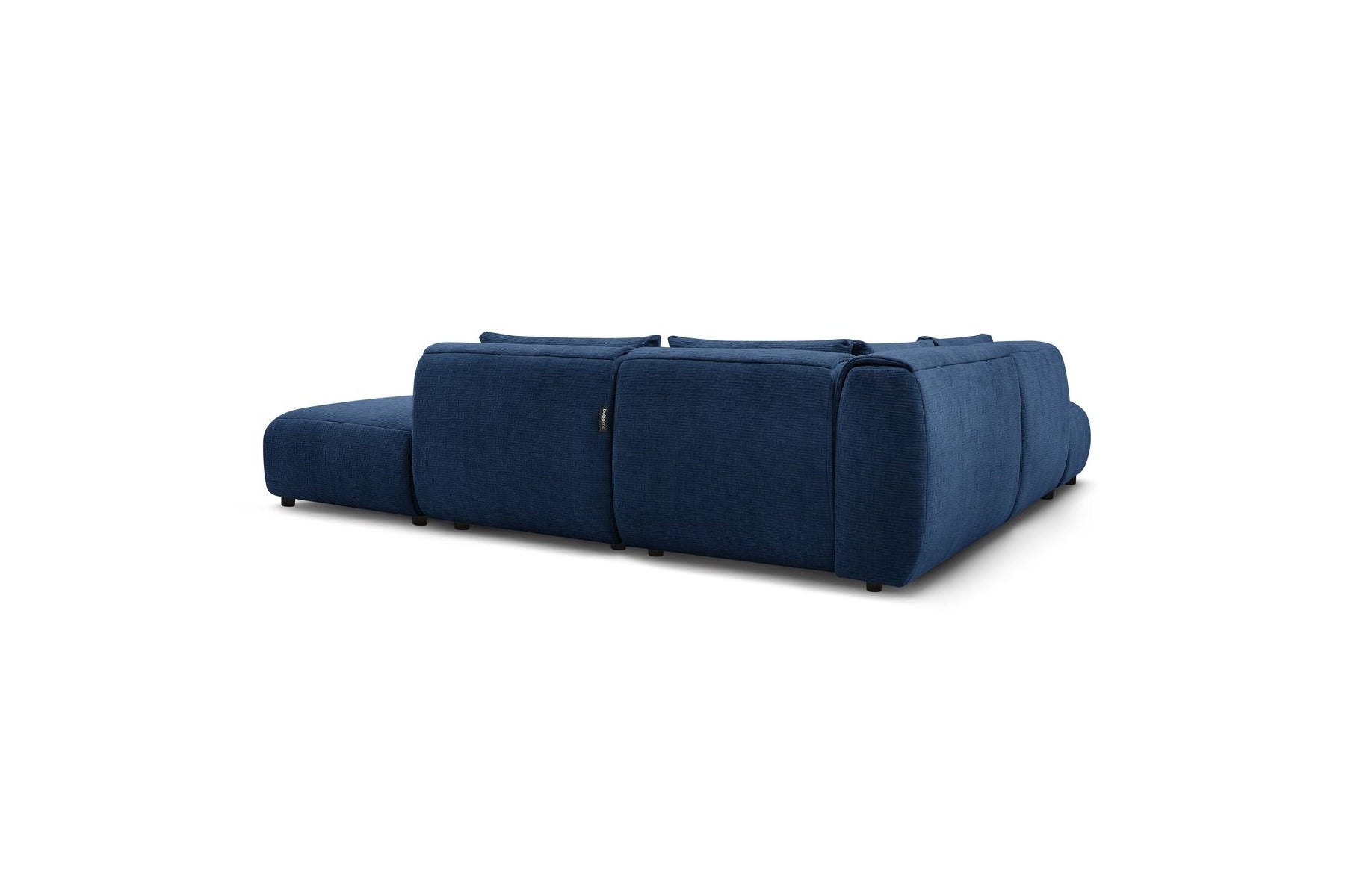 Jeanne - Canapé D'Angle Fixe Modulable - Tissu Texturé Avec 2 Chauffeuses, 1 Angle Et 2 Poufs