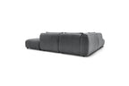 Jeanne - Canapé D'Angle Fixe Modulable - Tissu Texturé Avec 2 Chauffeuses, 1 Angle Et 2 Poufs