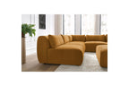 Jeanne - Canapé D'Angle Fixe Modulable - Tissu Texturé Avec 4 Chauffeuses, 1 Angle Et 1 Pouf