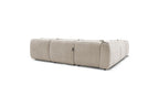Jeanne - Canapé D'Angle Fixe Modulable - Tissu Texturé Avec 4 Chauffeuses, 1 Angle Et 1 Pouf