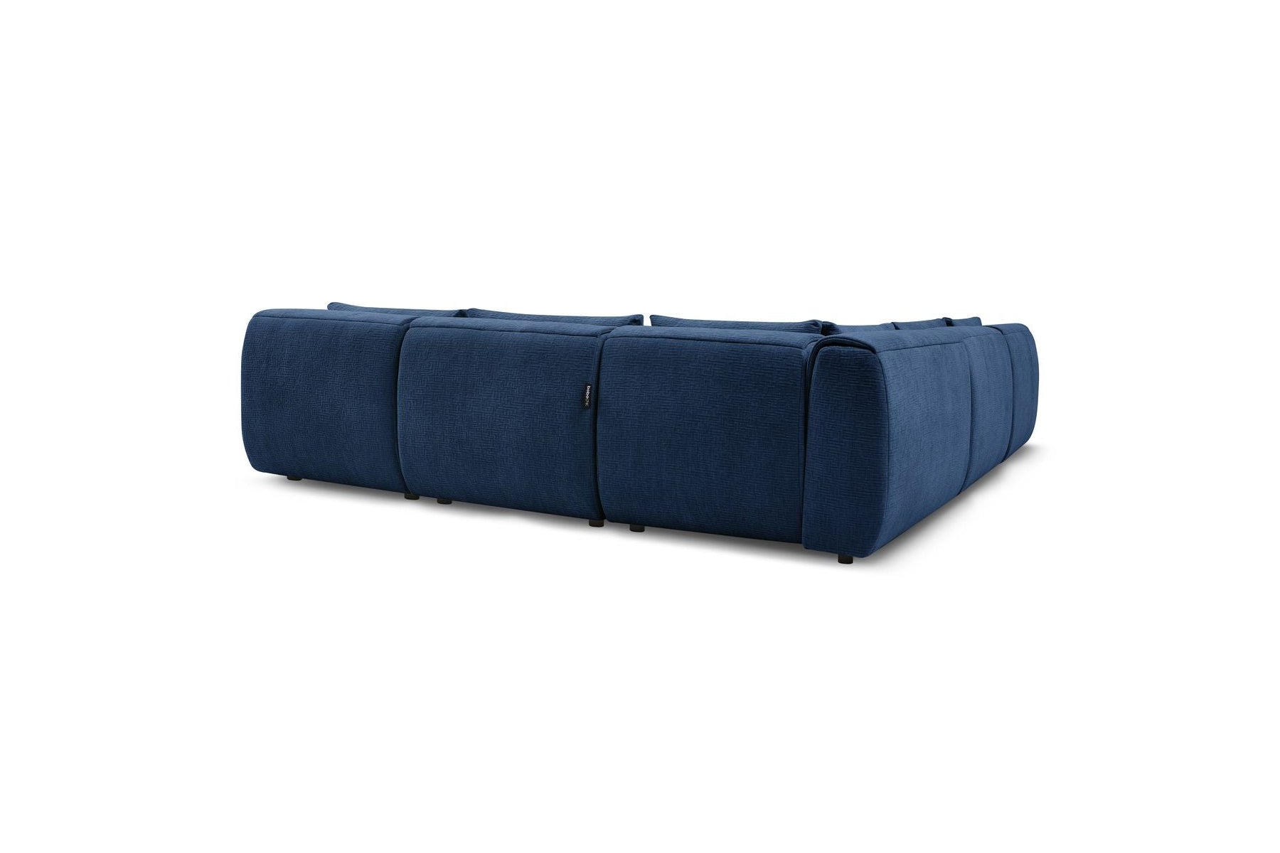 Jeanne - Canapé D'Angle Fixe Modulable - Tissu Texturé Avec 4 Chauffeuses, 1 Angle Et 1 Pouf