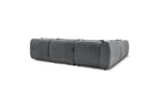 Jeanne - Canapé D'Angle Fixe Modulable - Tissu Texturé Avec 4 Chauffeuses, 1 Angle Et 1 Pouf