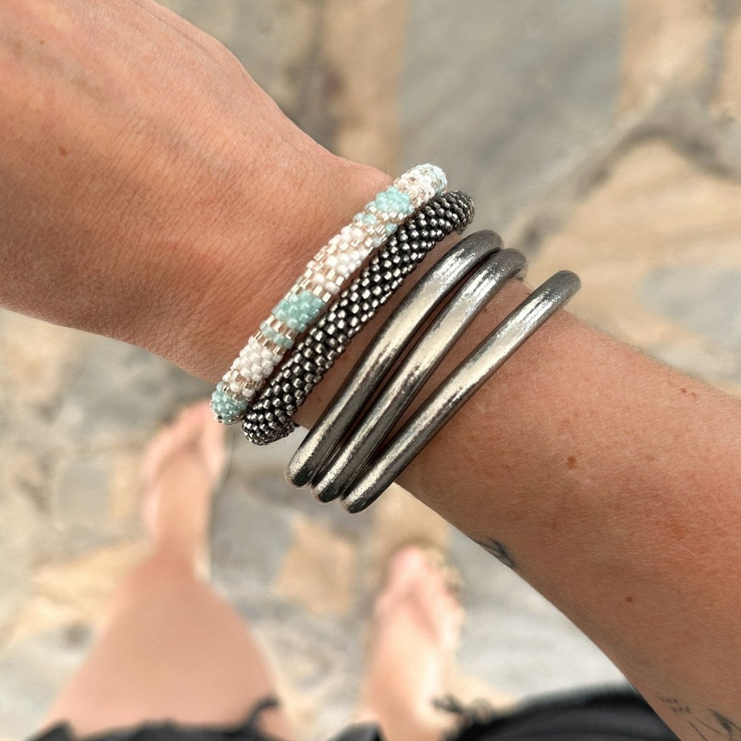 Jonc Bouddhiste - Antique Silver