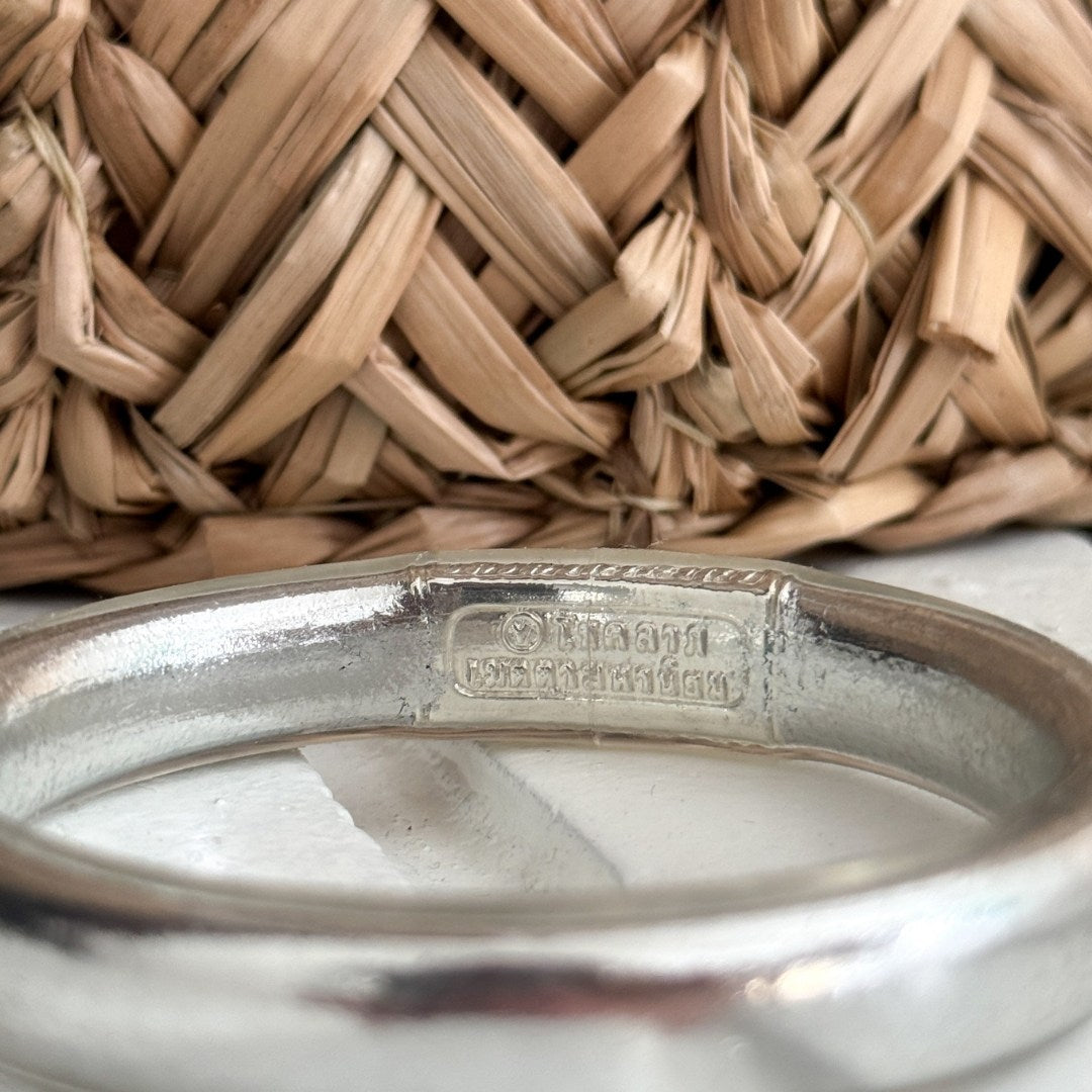Jonc Bouddhiste Plat 12Mm - Silver