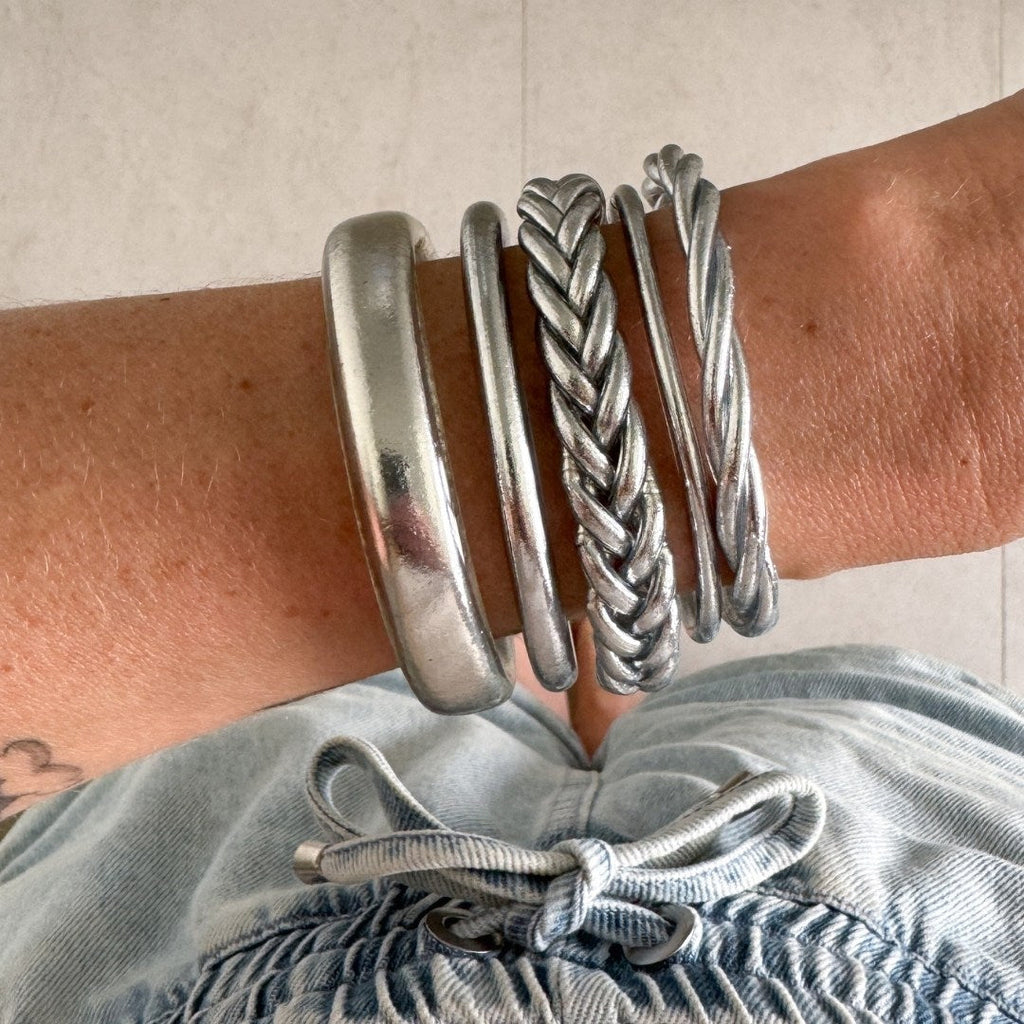 Jonc Bouddhiste Plat 12Mm - Silver