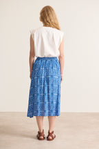 Jupe coupe midi femme taille élastique fluide et élégante collection printemps été  