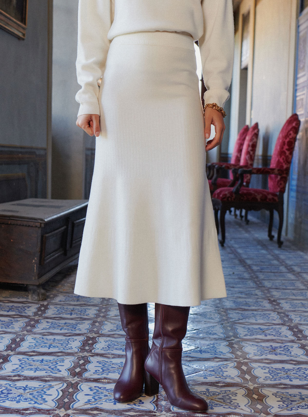 Jupe En Maille Jasmine - Ecru